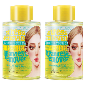 아리얼 스트레스 릴리빙 미셀라 립 앤 아이 리무버, 100ml, 2개