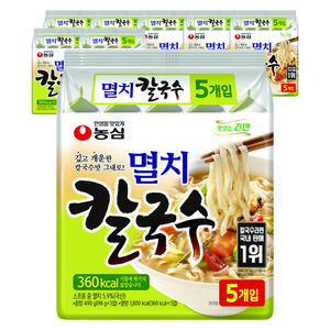 농심 멸치칼국수, 490g, 40개