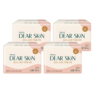 디어스킨 에어엠보 울트라 슬림 생리대 날개형, 소형, 18개입, 4개