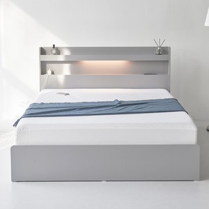 도모 라베노 수납형 3단 서랍 침대 프레임, 그레이, 퀸