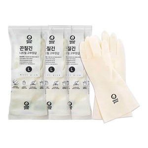 모스트픽 끈질긴 니트릴 고무장갑, 화이트, 대(L), 3개