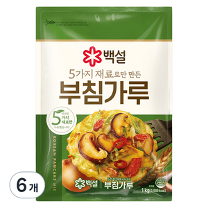 백설 5가지 자연에서 얻은 재료 부침가루, 6개, 1kg