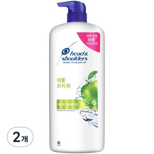 헤드앤숄더 애플 프레쉬 샴푸 깨끗하고 상쾌한 향, 1.2L, 2개