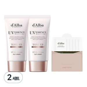 달바 워터풀 톤업 선크림 SPF 50+ PA++++ 50ml x 2p + 밸런싱 비건 젤 클렌저 15ml 세트, 2세트