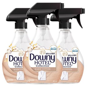 다우니 호텔 컬렉션 섬유스프레이 웜코튼향 본품, 360ml, 3개