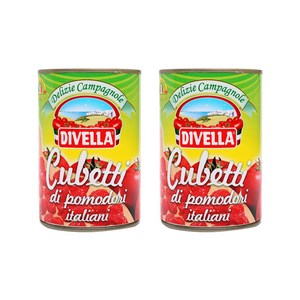 디벨라 DIVELLA 꾸베띠 토마토 다이스 통조림, 400g, 2개