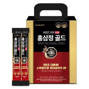 뉴트리디데이 6년근 고려 홍삼정 골드, 100개, 10g