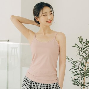 파란 여성용 데일리 면 스판 끈나시 3p