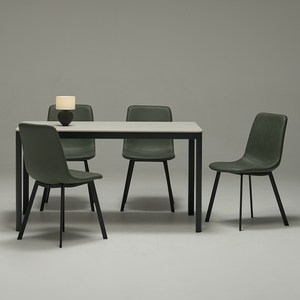 보니애가구 에븐 포세린 1200 부채꼴 세라믹식탁 + 의자 4p 세트 4인용 방문설치