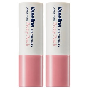 바세린 립 테라피 컬러 케어 립밤, 04 프리티 피치, 4.2g, 2개