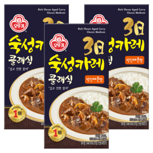 오뚜기 3일 숙성카레 클래식 고형 약간매운맛, 200g, 3개