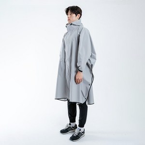 LIBERO 로스 레인 방수 판초우비, M, 그레이, 1개