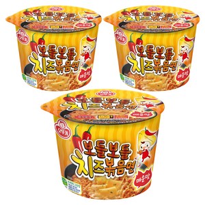 오뚜기 보들보들 치즈 볶음면 매운맛 용기 100g, 3개