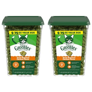 그리니즈 고양이 필라인 스낵, 닭고기 맛, 277g, 2개