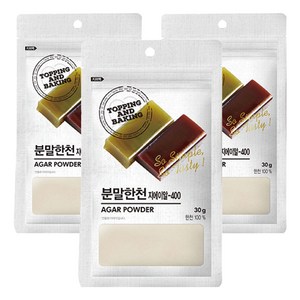 큐원 홈베이킹 분말한천, 30g, 3개
