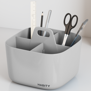 하비티 심플 모던 용품정리 펜트리 수납박스 M, 그레이, 1개