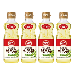 사조 해표 콩기름 식용유, 500ml, 4개