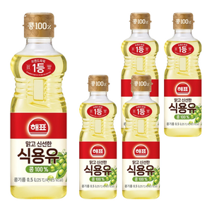 해표 콩기름 식용유, 500ml, 5개