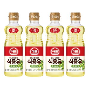 해표 콩기름 식용유, 900ml, 4개