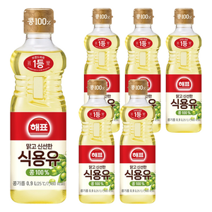 해표 콩기름 식용유, 900ml, 6개