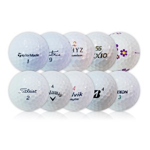 브랜드혼합 WSD 골프 로스트볼 1등급 4.3cm, 화이트, 10개입, 1세트