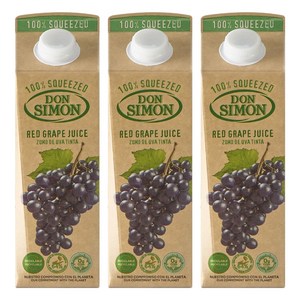 돈시몬 생과일 착즙 100% 적포도주스, 1L, 3개