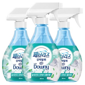페브리즈 섬유탈취제 다우니 실내건조 프레시클린향 본품, 360ml, 3개