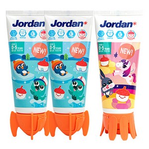 조르단 뉴스텝1 어린이 불소 치약 열대과일향, 90g, 3개
