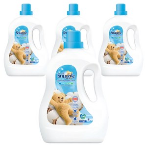 스너글 초고농축 섬유유연제 오리지널 허거블 코튼 본품, 4L, 4개