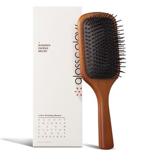 글로스앤글로우 퀵스타일 우든 패들 브러쉬, 브라운, 1개