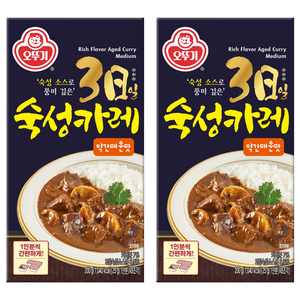 오뚜기 3일 숙성 카레 약간매운맛 고형, 200g, 2개