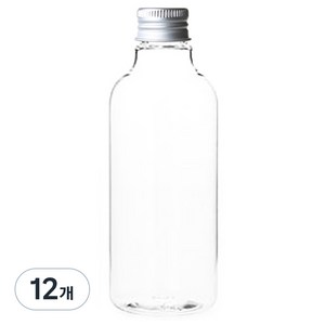 병도매닷컴 AN250 투명 음료용기 알루미늄 실버캡, 250ml, 12개