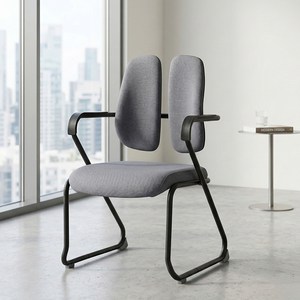 듀오백 DK073B 독서실 학생용 패브릭 스터디의자, 그레이, 560 x 610 x 902mm