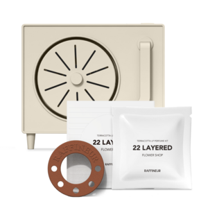 라피네르 턴테이블 전자 디퓨저 세트, 베이지 + 플라워샵, 1개