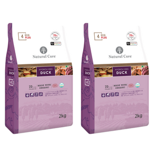 네츄럴코어 전연령 강아지 에코플러스4 건식사료, 오리, 2kg, 2개