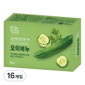 자연미인 비누 오이향, 90g, 16개입
