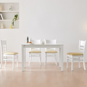 동서가구 캐빈 고무나무 원목 식탁 4인용 + 의자4p 세트 방문설치