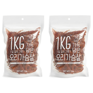 슈퍼츄 강아지 일킬로그램 가득담은 육포, 오리가슴살, 1kg, 2개