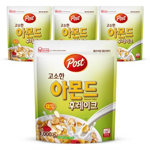 포스트 고소한 아몬드 후레이크 시리얼, 1kg, 4개