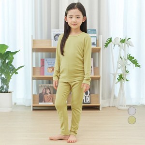 롤리트리 아동용 소프트웜 포근 후라이스 솔리드 내의 상하세트