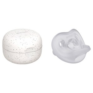 모윰 올 실리콘 마카롱 노리개젖꼭지 + 전용 케이스, 3단계(6개월이상), 퓨어내츄럴, 1세트