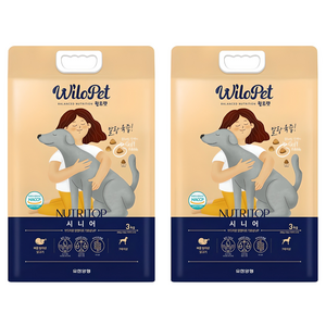 윌로펫 시니어 강아지 뉴트리탑 소프트사료, 닭, 3kg, 2개