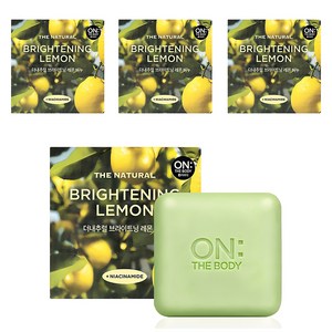 온더바디 더내추럴 브라이트닝 비누 레몬향, 90g, 4개