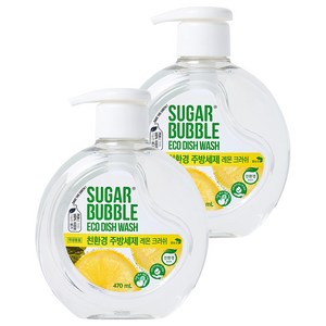 슈가버블 친환경 주방세제 레몬 크러쉬, 470ml, 2개