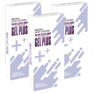 슬림제로 001 울트라씬 젤 플러스 일반형 콘돔, 8개입, 3개