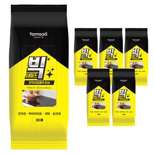 탐사 살균 99.9% 빅사이즈 인덕션 앤 행주 티슈, 30개입, 6개