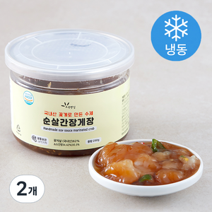 초록햇살 꽃게로 만든 수제 순살 간장게장 (냉동), 250g, 2개