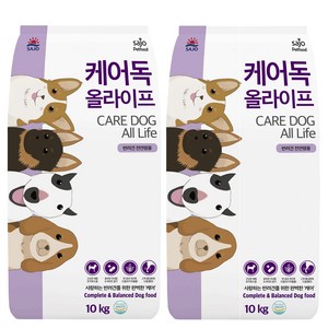 사조동아원 전연령용 케어독 올라이프 건식사료, 닭, 10kg, 2개