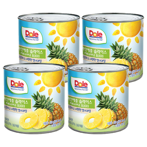 돌 파인애플 슬라이스 통조림, 439g, 4개