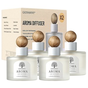 GIOVANNY 차량용 방향제 100ml 2p, 화이트머스크, 2세트